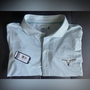 NWT Johnnie-O Mens M Medium Bulls Bay Golf Club Charleston Polo Lyndonn Stripe